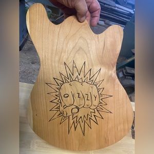 OZZY Black Sabbath guitar charcuterie wood board serving platter Custom Handmade